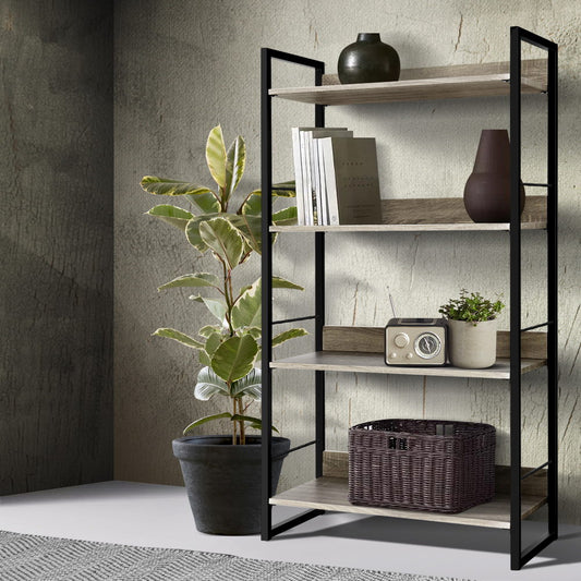 Artiss Bookshelf 4 Tiers - NOE Black and Oak - STripleB