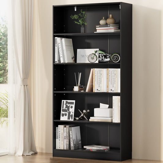 Artiss Bookshelf 5 Tiers ANTON Black - STripleB