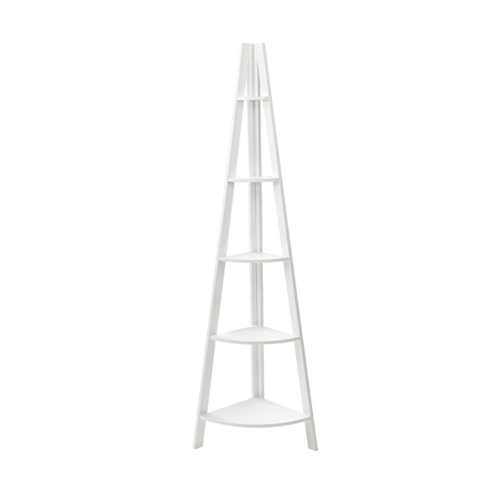 Artiss Bookshelf Corner Shelf 5 Tiers - CANE White - STripleB 