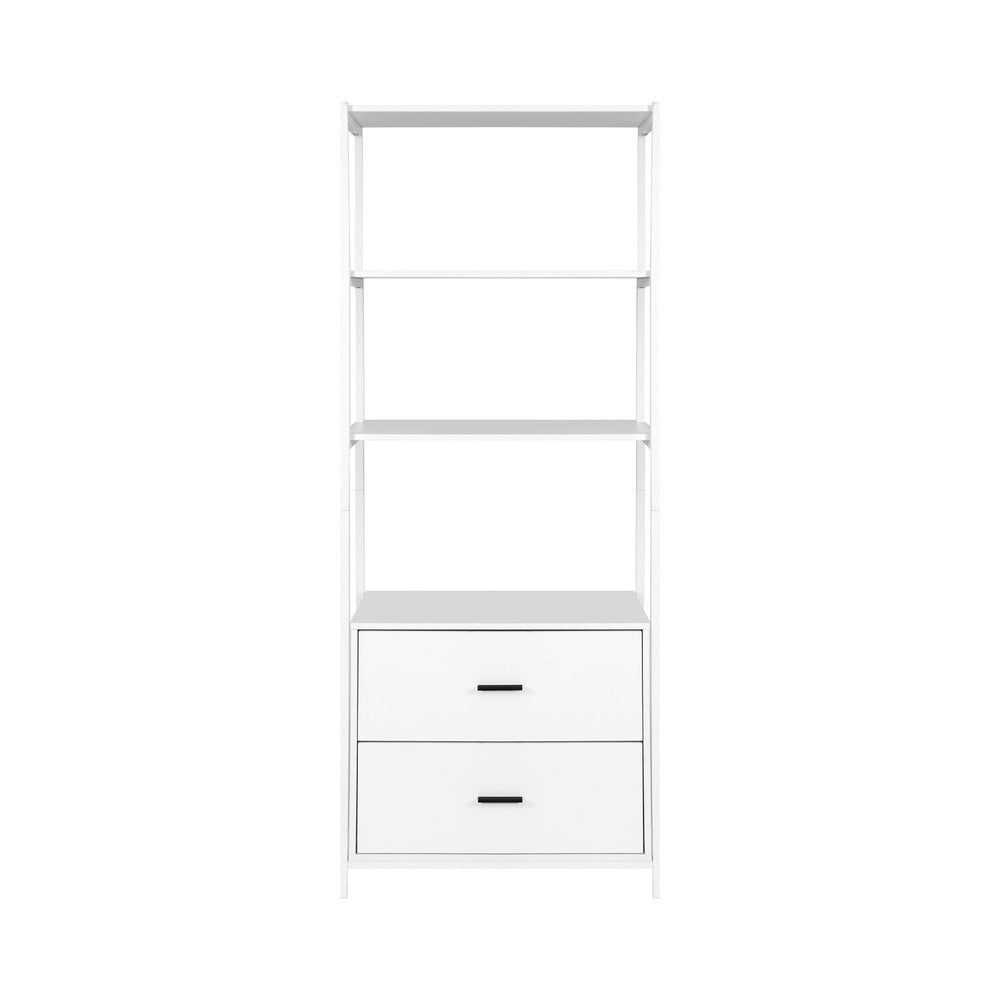 Artiss Bookshelf Display Shelf 2 Drawers 152CM White - STripleB 