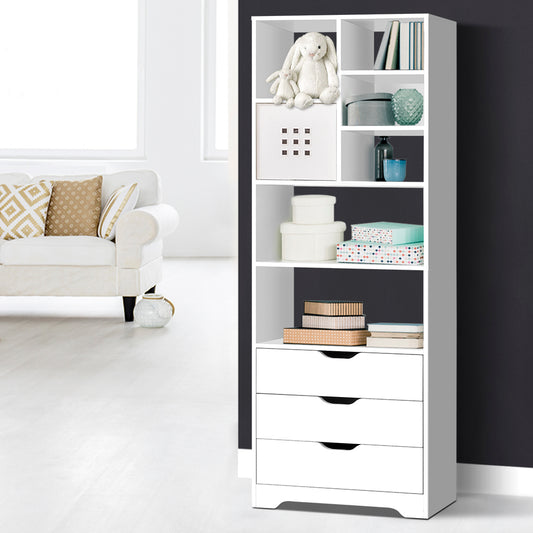 Artiss Bookshelf with Drawers - NANA White - STripleB 