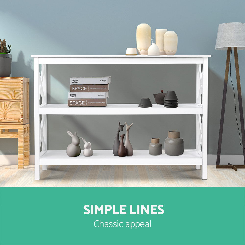 Artiss Console Table 3-tier White Polly - STripleB