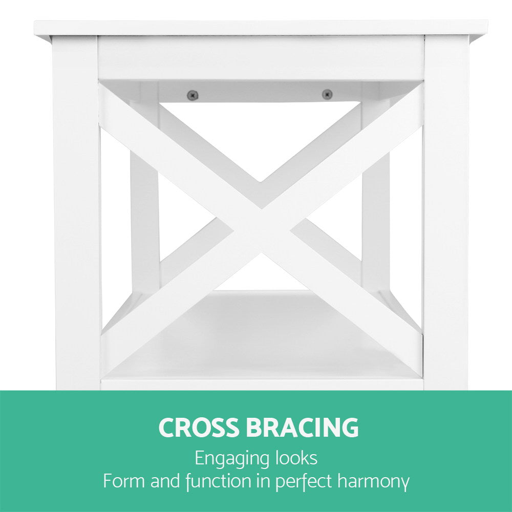 Artiss Console Table 3-tier White Polly - STripleB