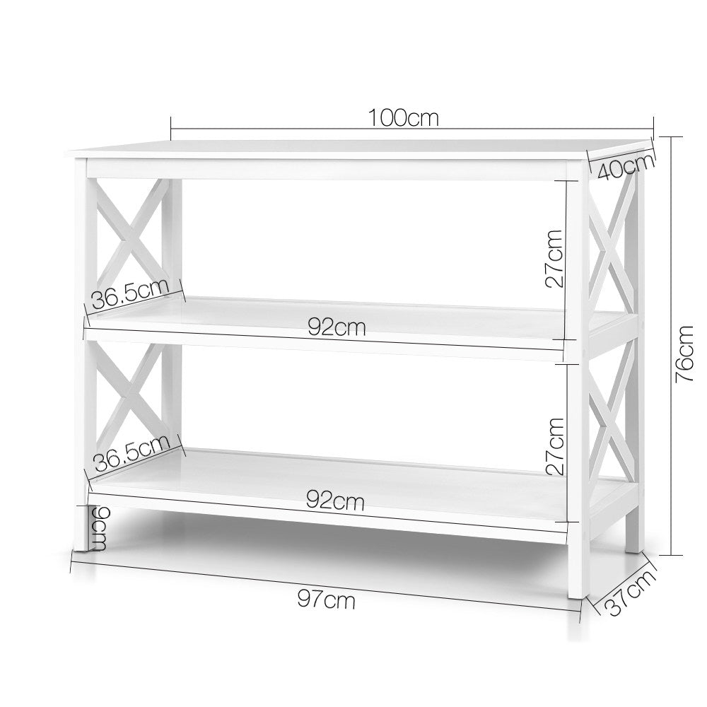 Artiss Console Table 3-tier White Polly - STripleB