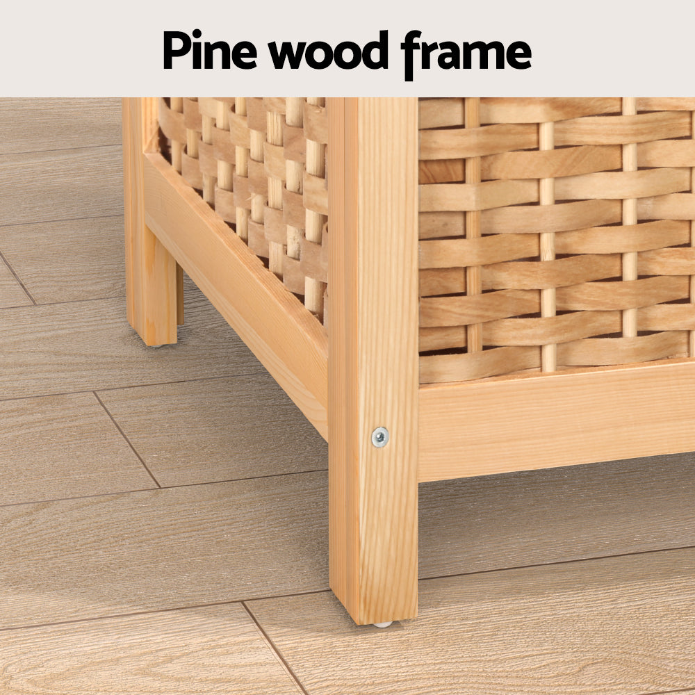 Artiss Laundry Hamper Bathroom Storage Cabinet Wooden Organiser Bag Clothes - STripleB