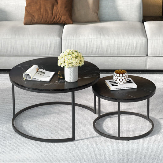 Artiss Nesting Coffee Table Set of 2 Marble Effect Tika - STripleB 