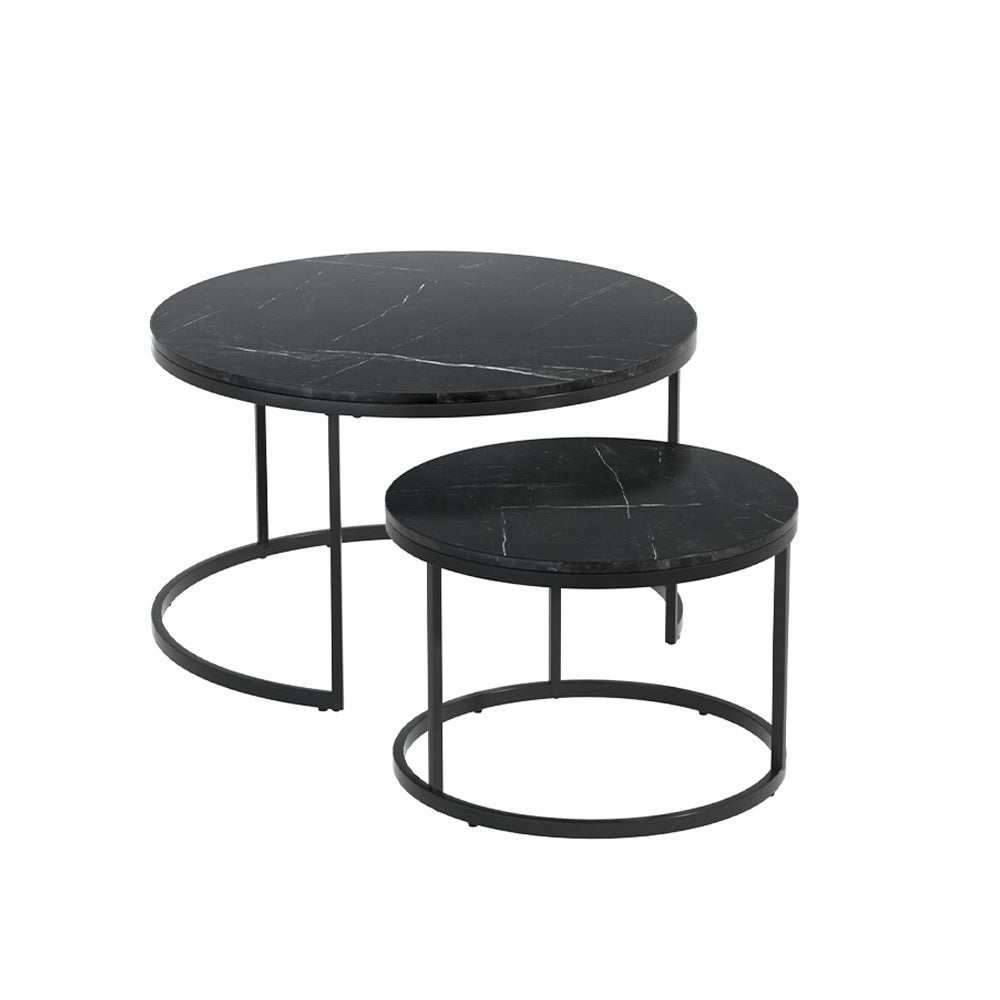 Artiss Nesting Coffee Table Set of 2 Marble Effect Tika - STripleB 