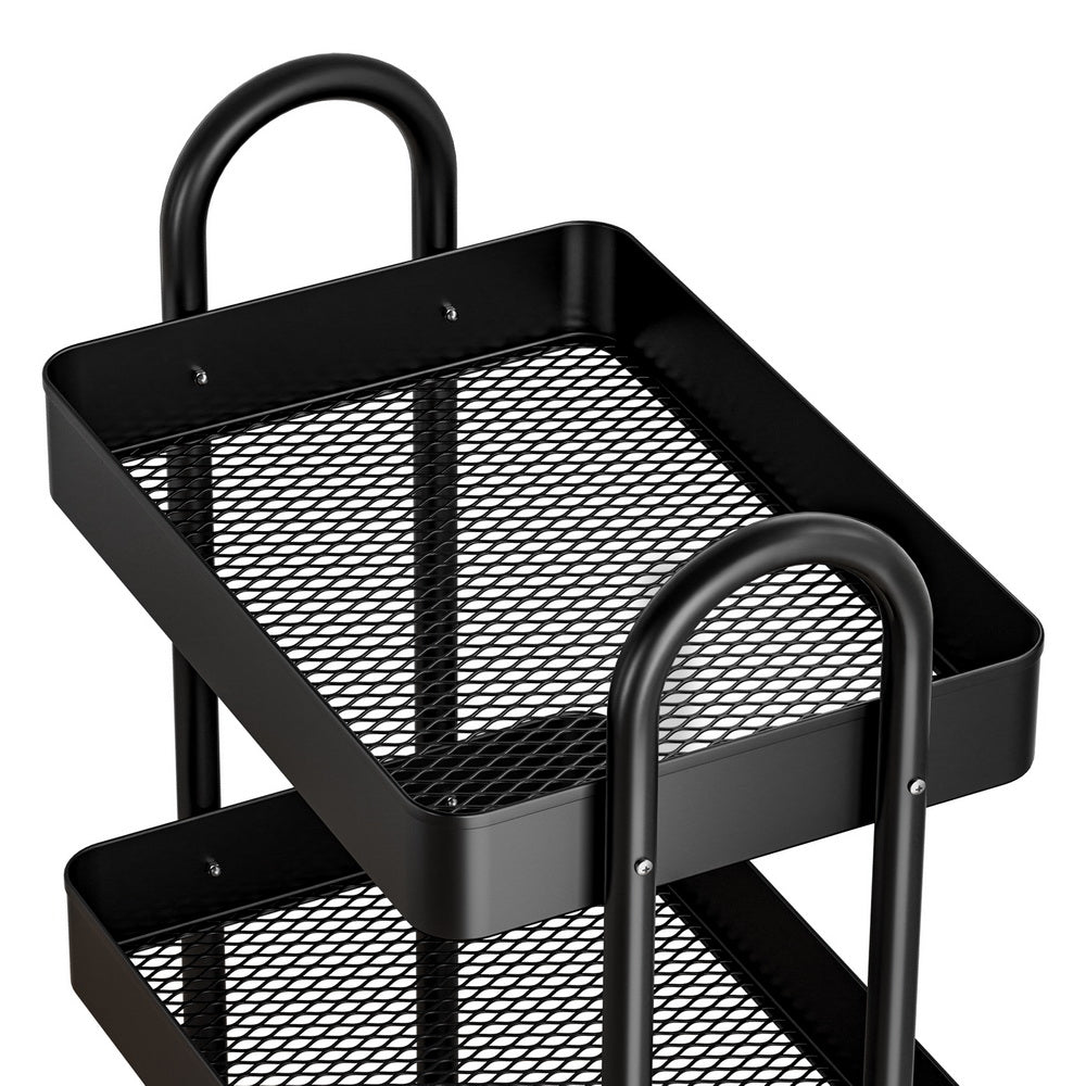 Artiss Storage Trolley Kitchen Cart 4 Tiers Black - STripleB