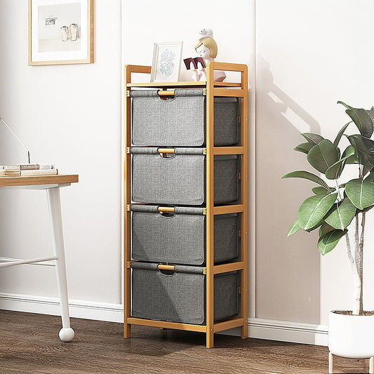 Bamboo Shelf with Storage Hamper - STripleB