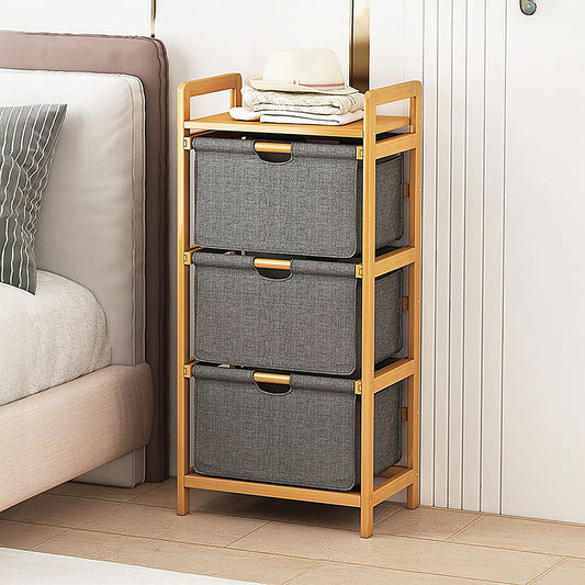 Bamboo Shelf with Storage Hamper  - STripleB