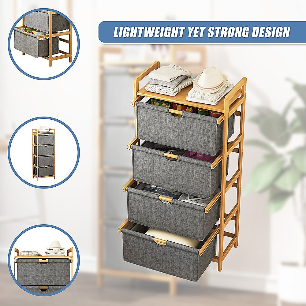 Bamboo Shelf with Storage Hamper - STripleB