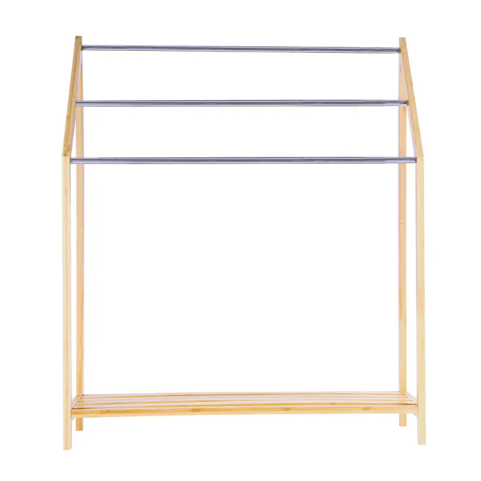 Bamboo Towel Bar Metal - 3-Tier - STripleB