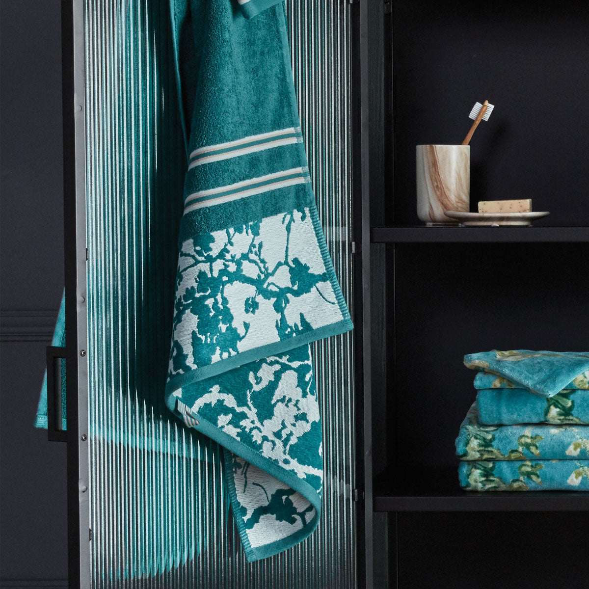 Bedding House - Van Gogh Fleurir  Bath Towel - Blue  - STripleB