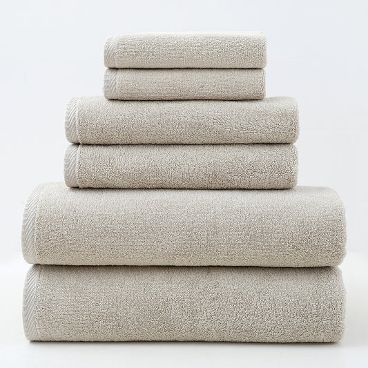 Beige - Premium Cotton Towel Set - 6 Pieces - STripleB