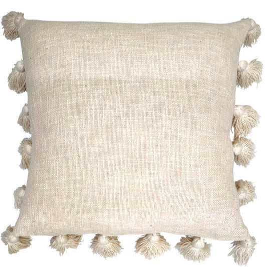 Beige Cushion with Tassels - 45x45 cm - STripleB