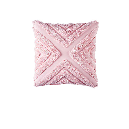 Bianca Haven Pink Cotton Chenille Square Cushion - STripleB