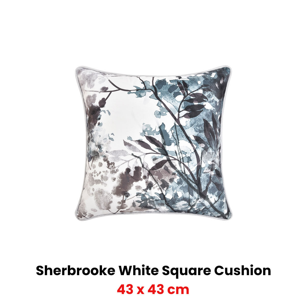 Bianca Sherbrooke White Velvet Square Filled Cushion 43 x 43cm - STripleB