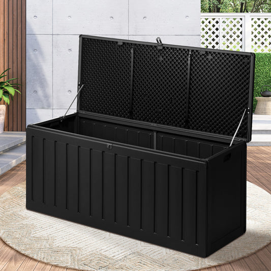 Outdoor Storage Bench Box 490L Black - STripleB