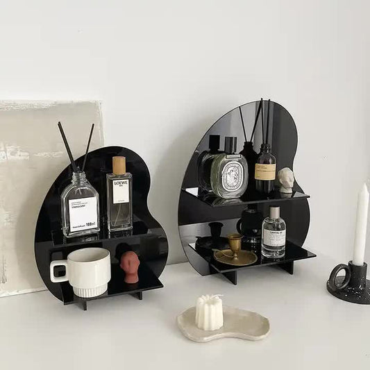 Black Acrylic Display Shelf - (Cosmetics, Candles, and Decorative Items) - Large - full set example - STripleB