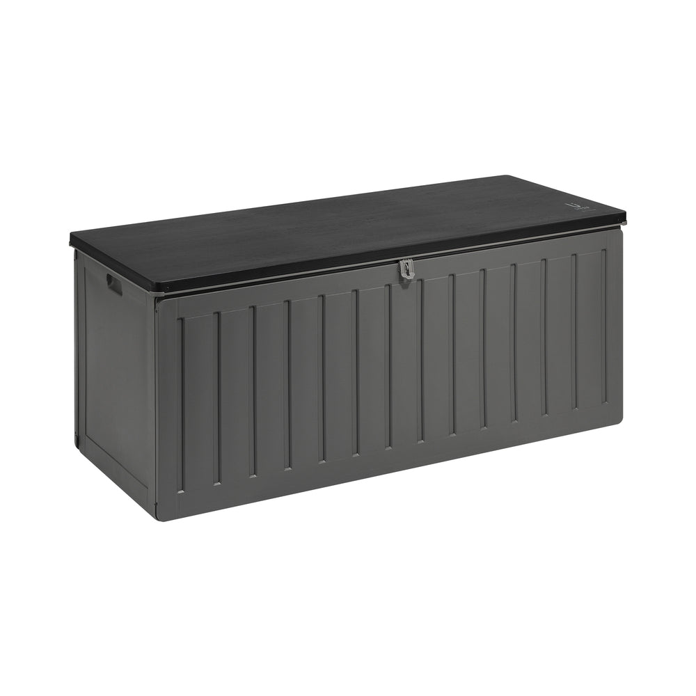 Outdoor Storage Bench Box 490L Black and Grey - STripleB