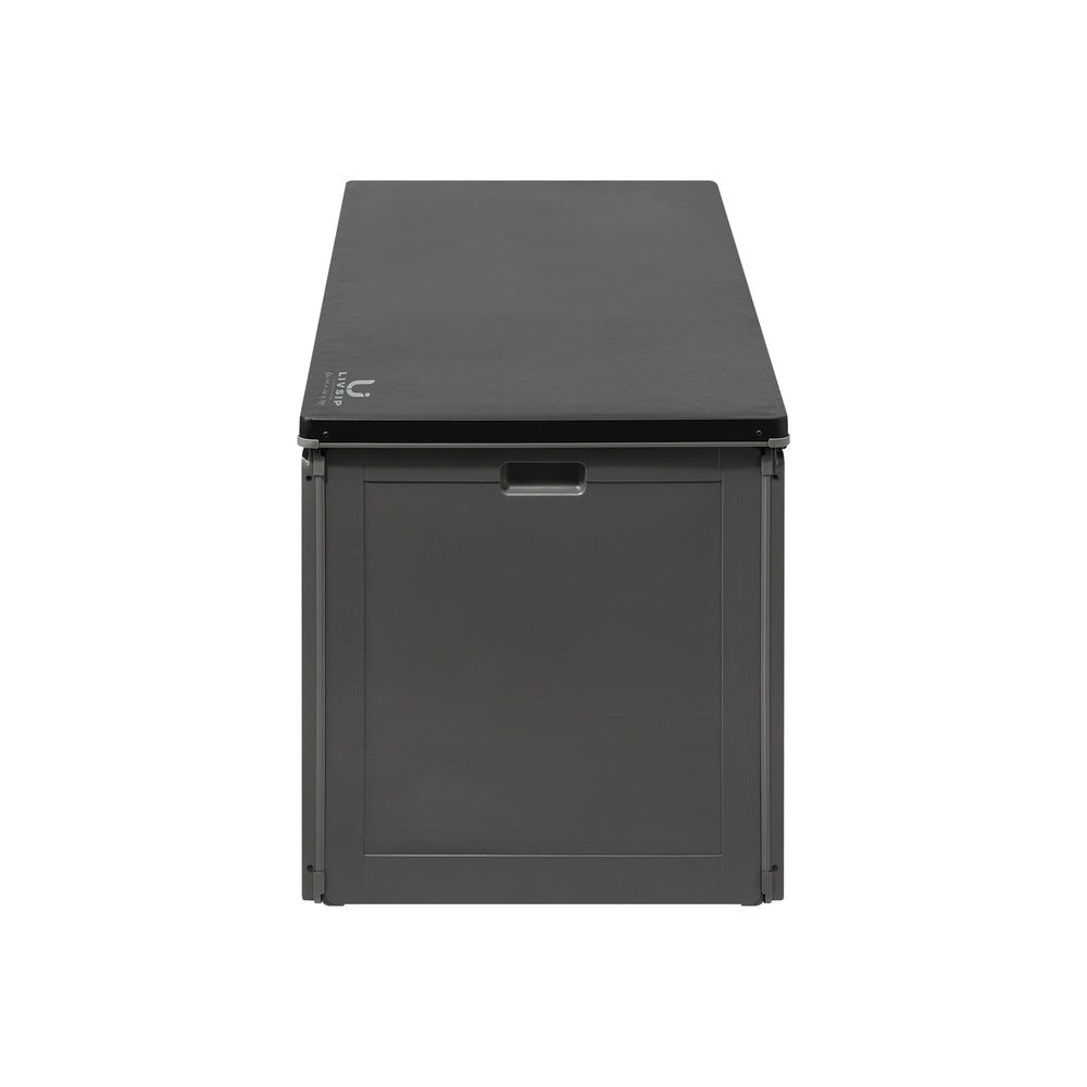 Outdoor Storage Bench Box 490L Black and Grey - STripleB