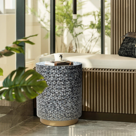 BLAKE CIRCULAR SHELL STOOL/SIDE TABLE - STripleB 