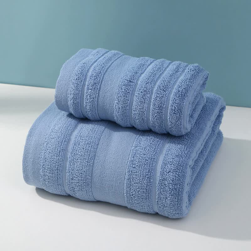 Blue - Premium Soft Cotton Towels Set - STripleB