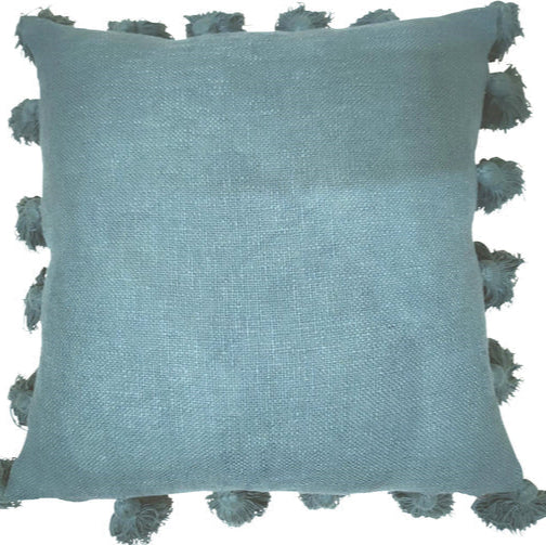 Blue Cushion with Tassels - 45x45 cm - STripleB