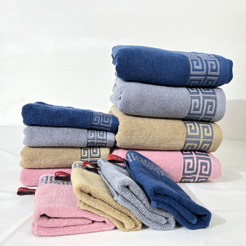 Blue Luxury Cotton Towel Set - 6-Piece Highly Absorbent Bath & Hand Towels - STripleB 