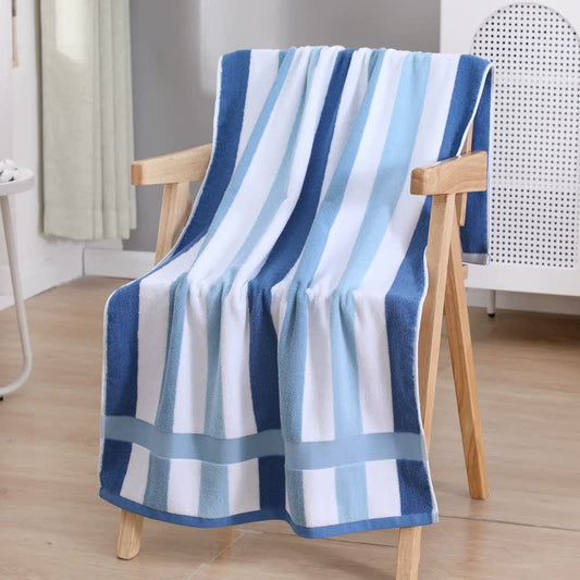 Blue Ultra-Absorbent Long-Fiber Cotton Large Bath Towel-Perfect for Home, Hotel, and Beauty Salons 140cm*70cm - STripleB 