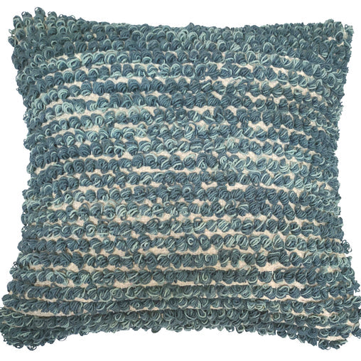 Blue lined tufted cushion cover - 45x45 cm - STripleB