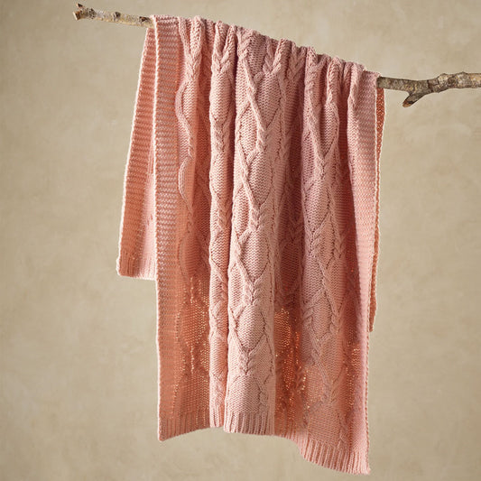 Blush - Knitted Throw Rug - 130 x 160 cm - STripleB