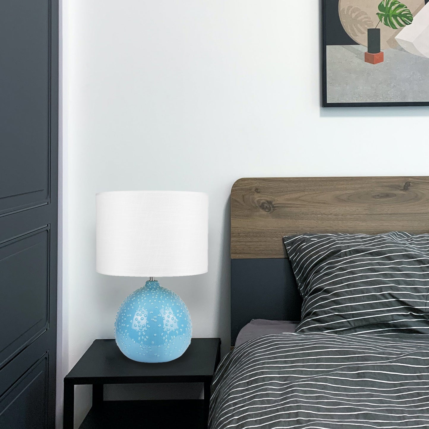 Boden Ceramic Table Lamp - Blue - STripleB