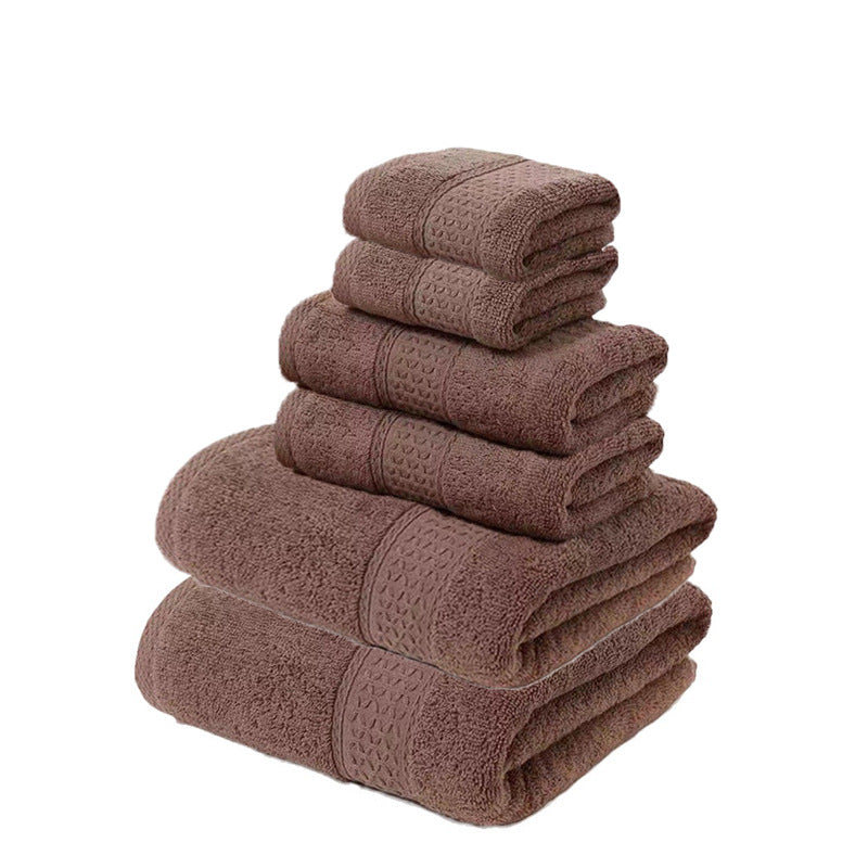 Brown - Luxury 6-Piece 100% Cotton Towel Set - STripleB