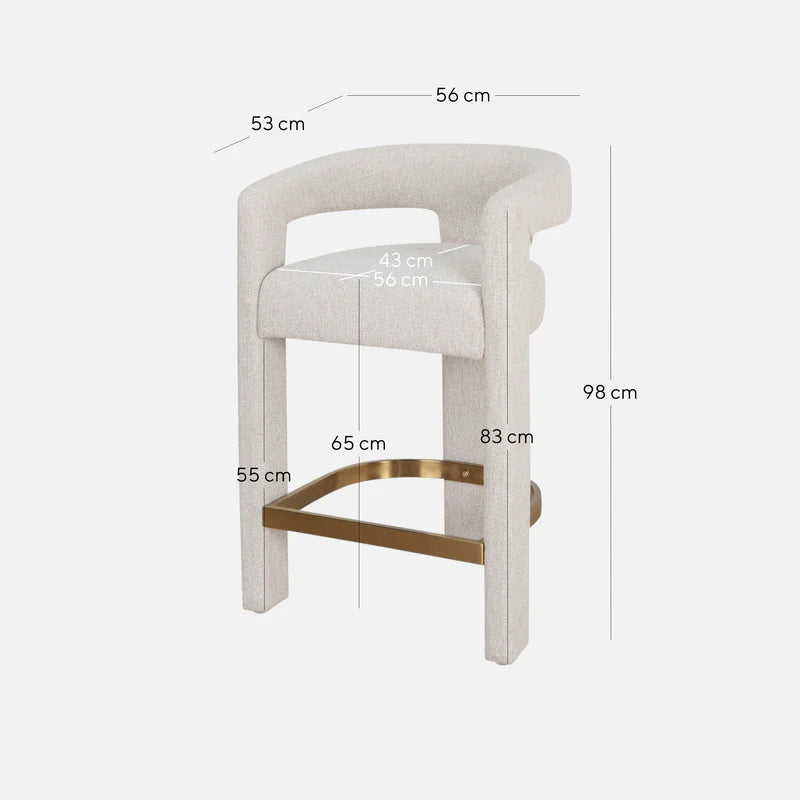 CBS10153-MY 65cm Bar Stool - Coastal Beige - STripleB