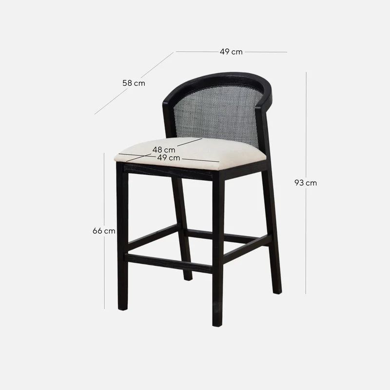 CBS8808-LJ Black Elm Barstool - Light Beige - STripleB