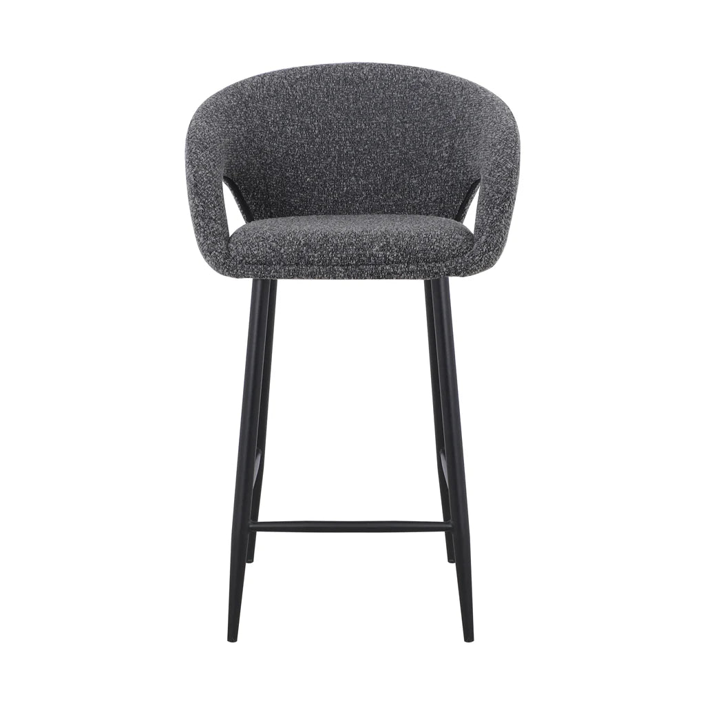 CBS8900-ST 65cm Bar Stool - Anthracite Grey Boucle (Set of 2) - STripleB