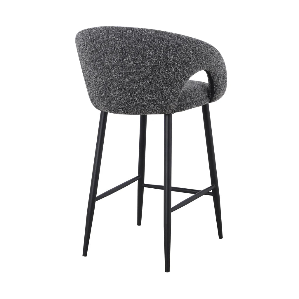 CBS8900-ST 65cm Bar Stool - Anthracite Grey Boucle (Set of 2) - STripleB
