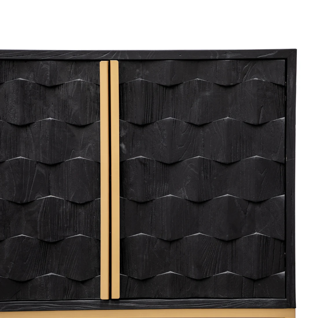 CDT2922-NI 1.78m Sideboard - Black Wood with Gold Handle - STripleB