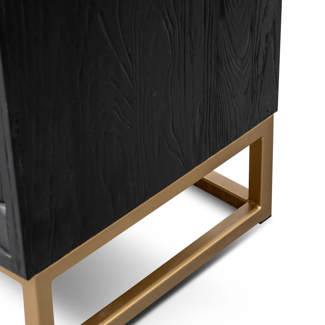 CDT2922-NI 1.78m Sideboard - Black Wood with Gold Handle - STripleB