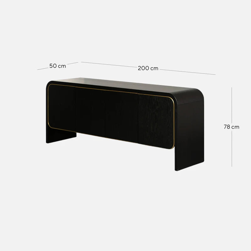 CDT8524-VA 2m Buffet Unit - Textured Espresso Black - STripleB