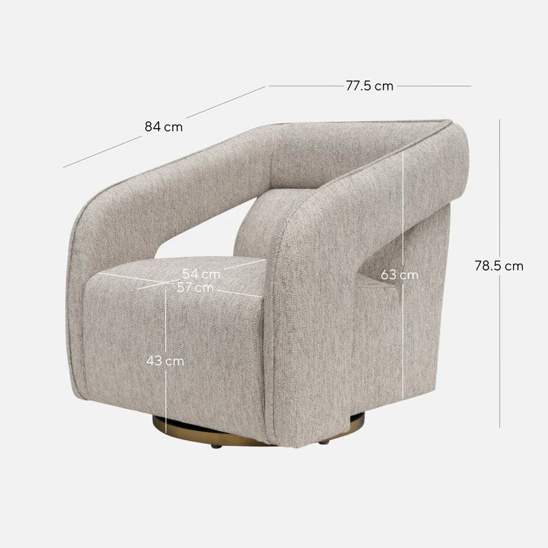 CLC8220-CA Swivel Armchair - Light Grey - STripleB