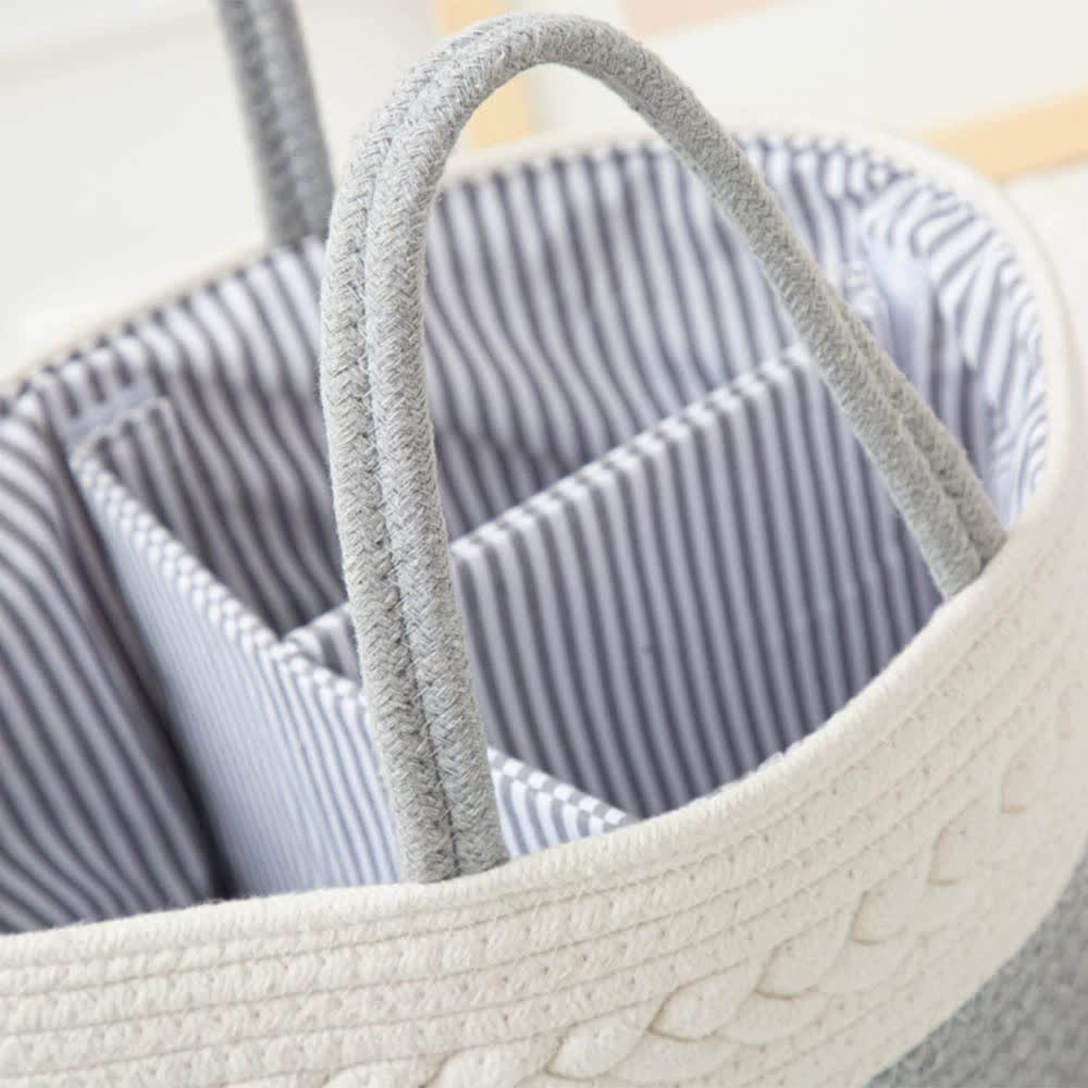 Coffee Stylish Cotton Rope Basket for Clothing & Toys - Woven Storage Organizer, 38x23x18cm - STripleB