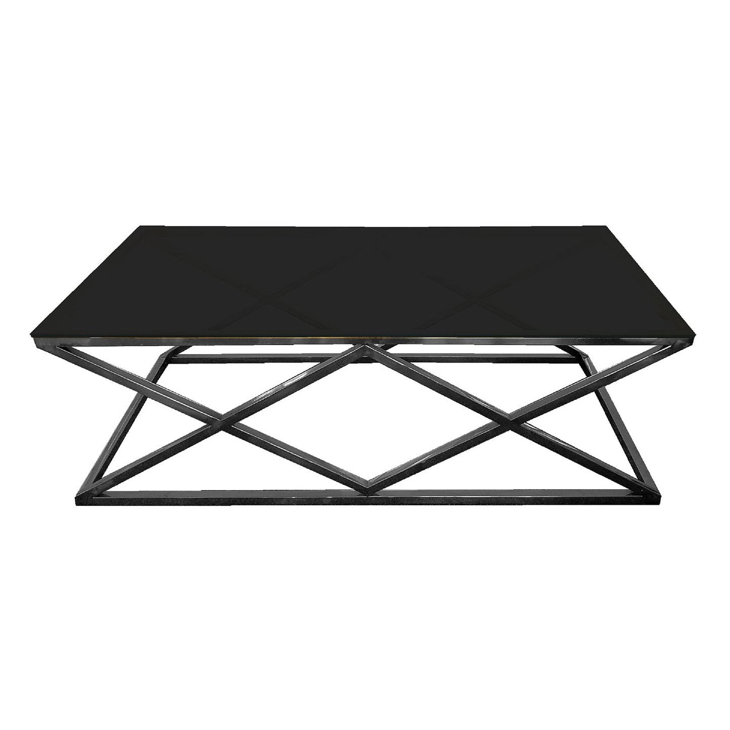 Coffee Table - Black Base - Black Glass - STripleB