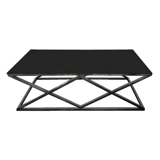 Coffee Table - Black Base - Black Glass - STripleB