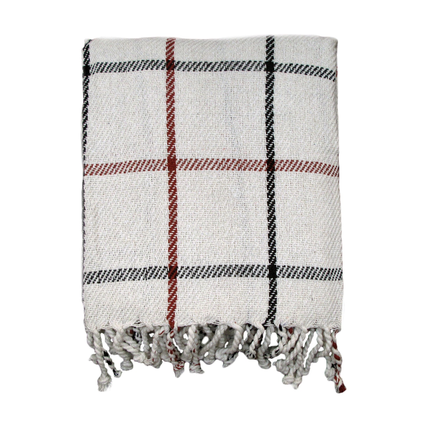 Cotton Fringe Checkered Throw - STripleB