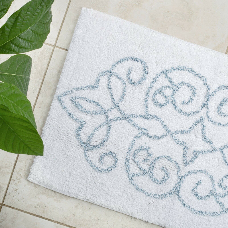 Cotton Medallion Tufted Non-Slip Jacquard Bathmat - STripleB