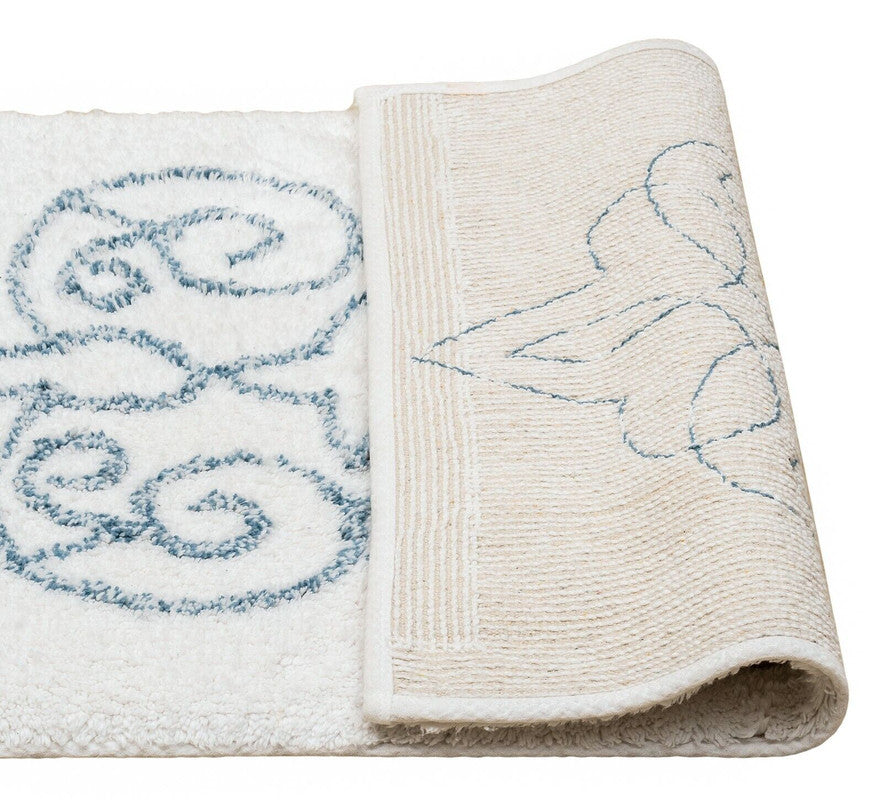 Cotton Medallion Tufted Non-Slip Jacquard Bathmat - STripleB