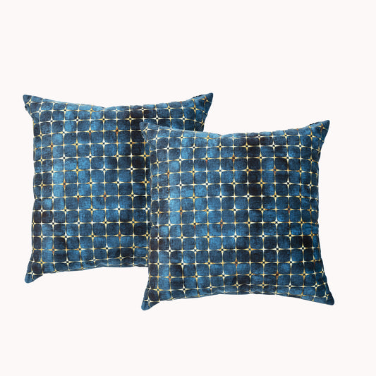 Cubic Twin Pack Poly Velvet Printed Cushions - by Renee Taylor - STripleB