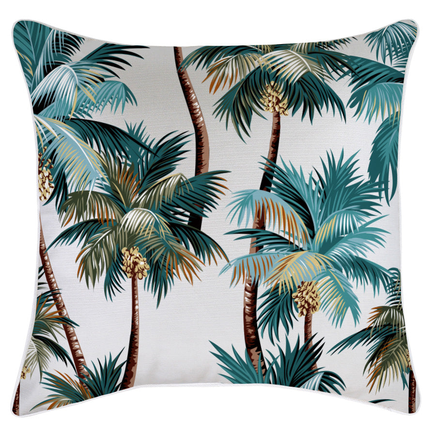 Cushion Cover-With Piping-Palm Trees White-60cm x 60cm - STripleB